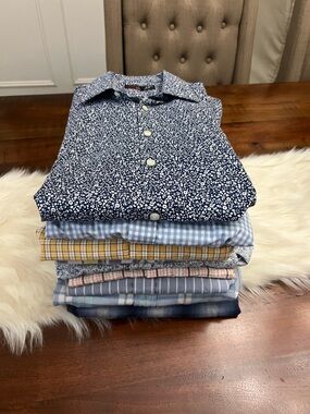 10 Pc Men’s Large Button Up Shirt Bundle Tommy J Crew A&F Wrangler